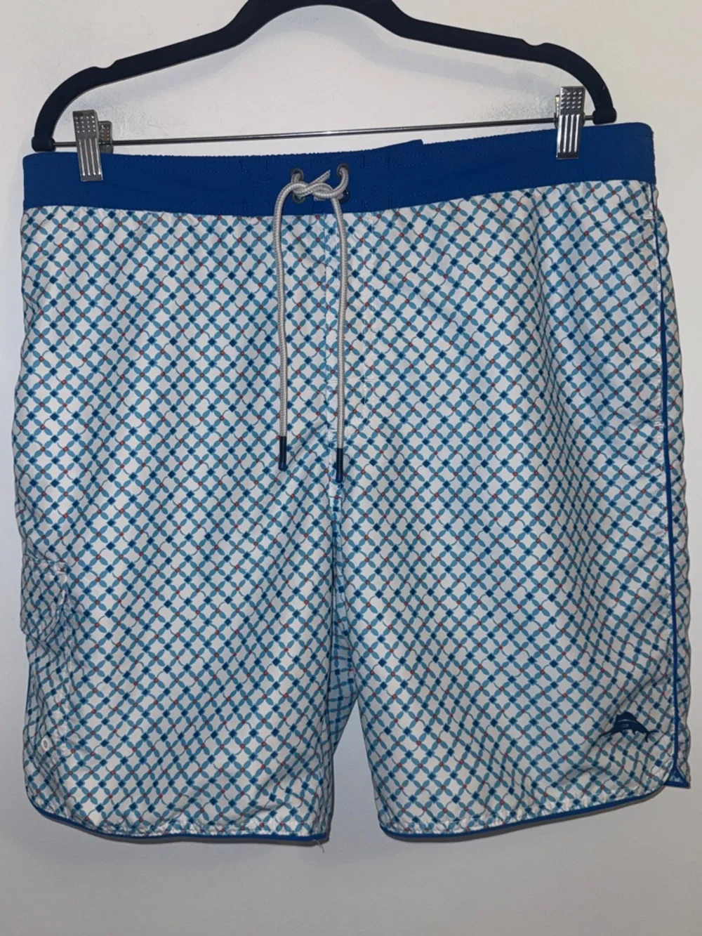 Tommy Bahama Baja Surfside Geo Board Shorts Swim Trunks Men’s XL Blue White